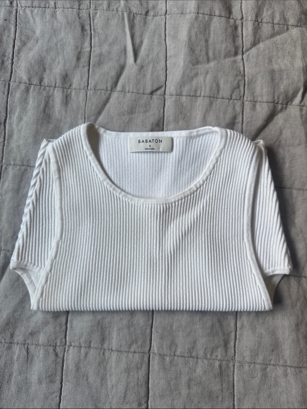Babaton White Ribbed Tank Top - Picture 4 of 4